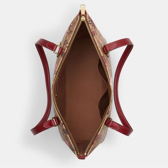 NWT COACH Gallery Tote Bag In Signature Canvas With Cherry print - Picture 5 of 10